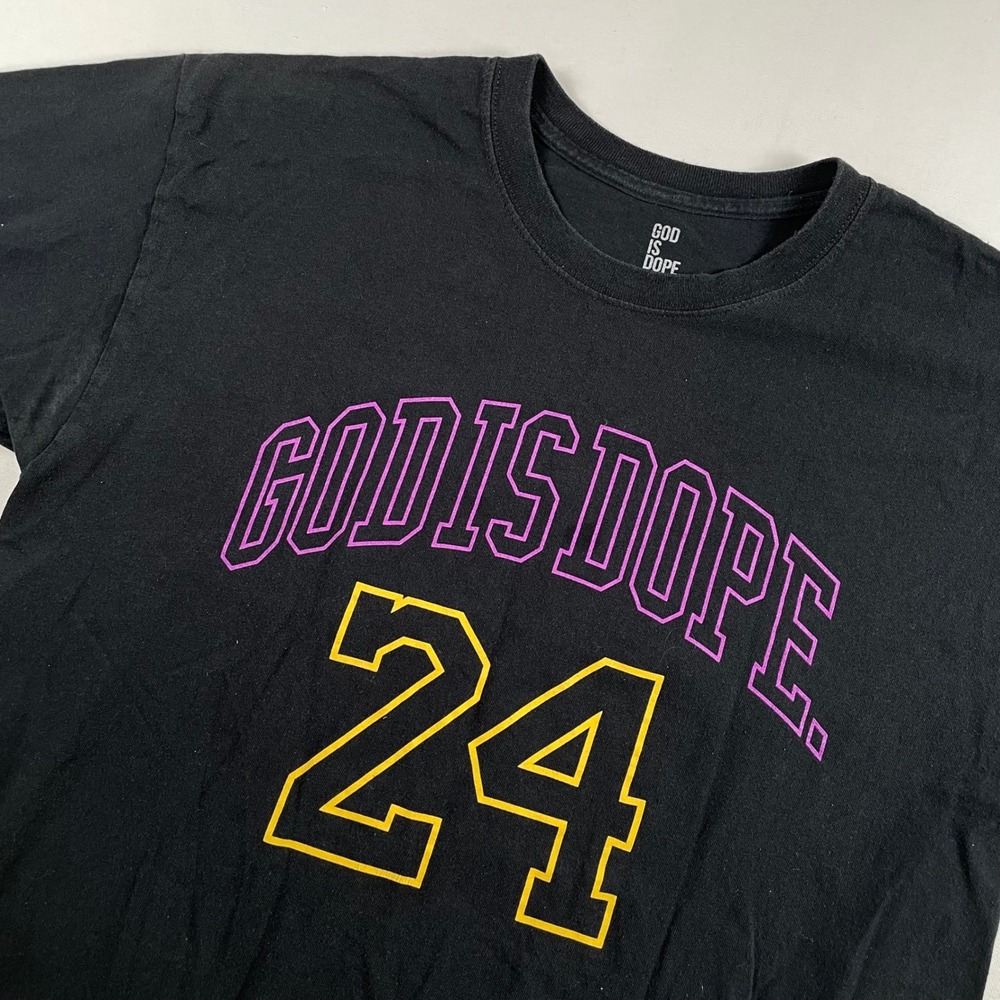 God Is Dope 24 Mamba Purple Yellow T Shirt Men's Large‎ Cotton